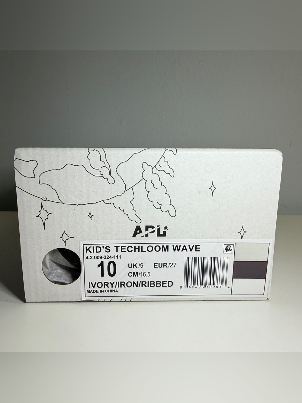 APL TechLoom Wave Kids Shoes Size 10 Ivory/Iron Ribbed – Brand New in Box - Picture 13 of 14